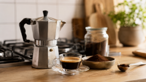 Espresso ohne Maschine kochen: So geht’s richtig [Bildinhalt mit KI erstellt]