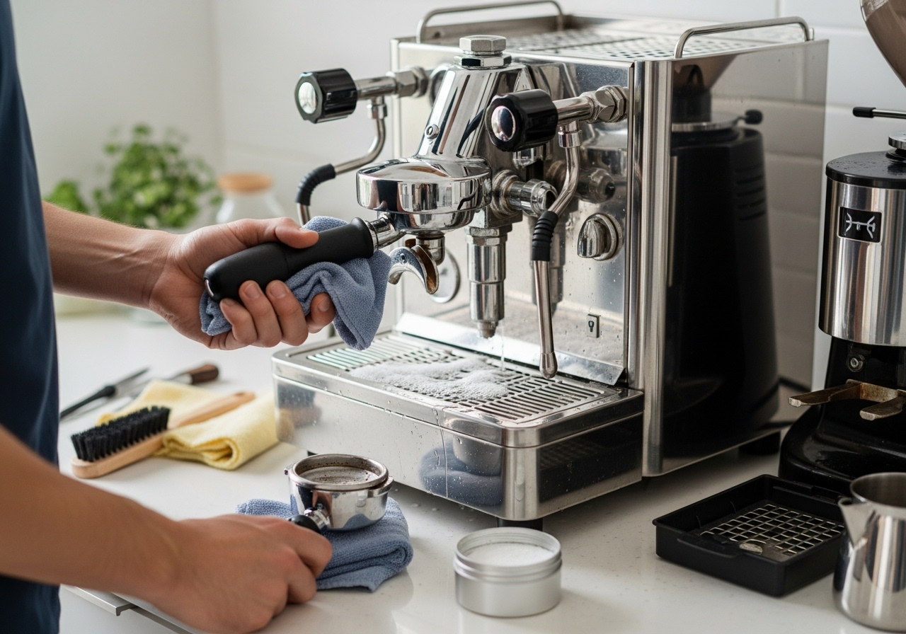 Siebträgermaschine reinigen leicht gemacht