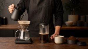 Kaffee brühen: So gelingen Temperatur, Mahlgrad und Brühzeit [Bildinhalt mit KI erstellt]