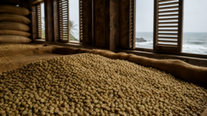 Monsooned Malabar: Wie der Monsun Indiens Kaffee weich und würzig macht [Bildinhalt mit KI erstellt]
